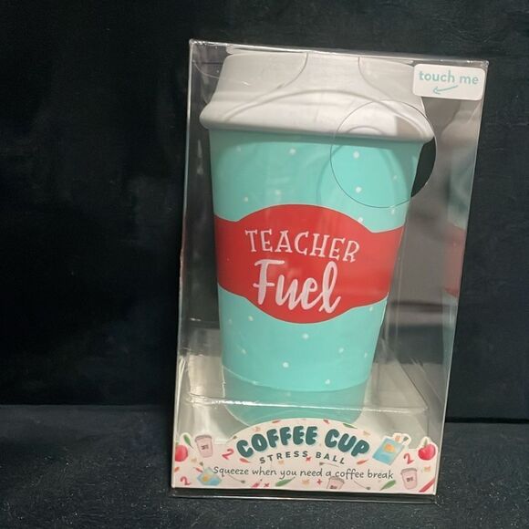 New Eccolo coffee cup espresso latte teacher fuel blue stress ball squeezeball - Picture 3 of 10